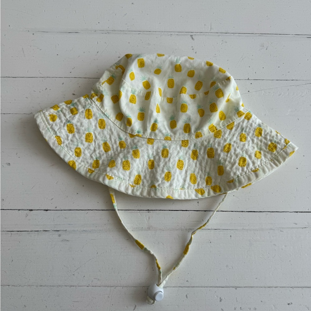 Yellow Polka Dot Kids Sun Hat